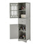 Tall Bathroom Cabinet, Freestanding Storage Cabinet with Drawer and Doors, MDF Board, Acrylic Door, Adjustable Shelf, Grey - Korvel