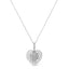 .925 Sterling Silver Heart Pendant Necklace with Diamond Accents