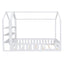 Full Size Wood House Bed with Fence and Detachable Storage Shelves, White - Korvel