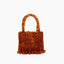 Dual-Color Amber Acrylic Cat-Eye Bead Hand-Braided Bag