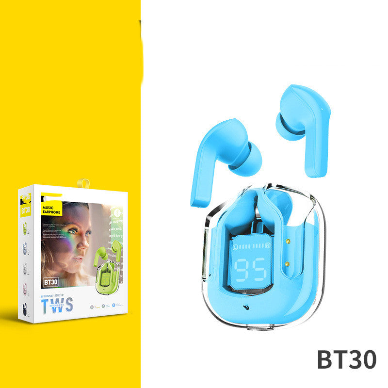 Mini Transparent Wireless Bluetooth Headset with Digital Display