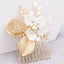 Golden leaf hair comb bridal headdress insert comb jewelry - Korvel