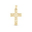 14k Yellow Gold High Polish Vine Cross Pendant