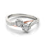 Bague en diamant à deux pierres en or blanc et rose 14k