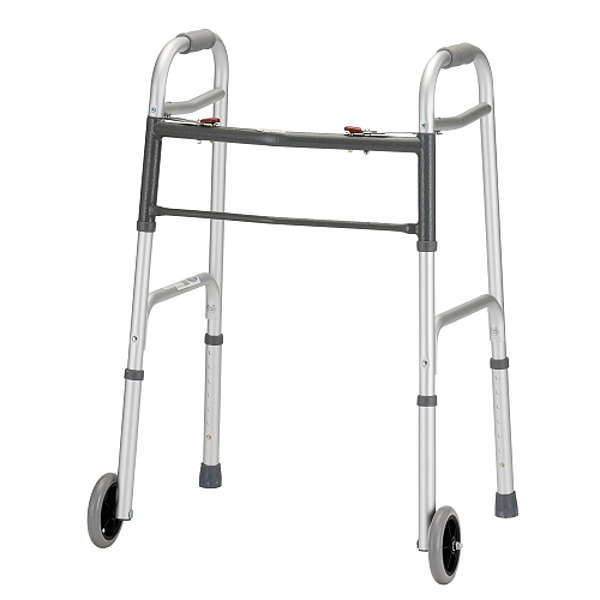 Andador Plegable Nova con Ruedas de 5 Pulgadas - Acabado Cromado