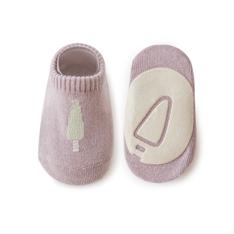 Spring And Summer New Baby Floor Socks Combed Cotton Non-Slip Indoor Cool Children Toddler Socks Cartoon Short Boat Socks - Korvel