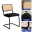 Dining Chairs Set of 2 velvet wicker side decorative chairs, black painted legs, modern medieval Bruell designed chairs, - Korvel