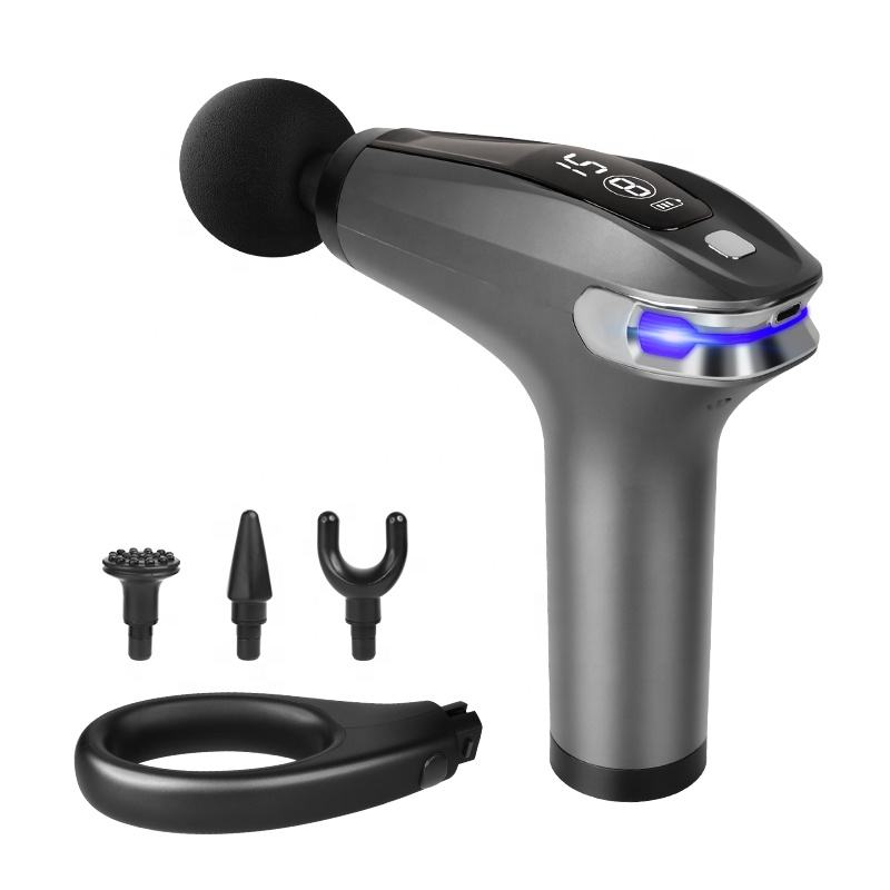 4 Massage Silicone Head Powerful Fascial Gun Portable Vibration Deep Tissue Percussion Muscle Back Massage Gun For Women - Korvel