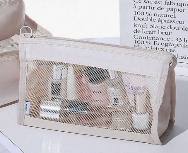 Bolsa de Almacenamiento de Viaje Beige Mejorada - Organizador de Mano