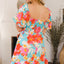 Robe Mini d'Été Imprimée Chic avec Manches Bouffantes