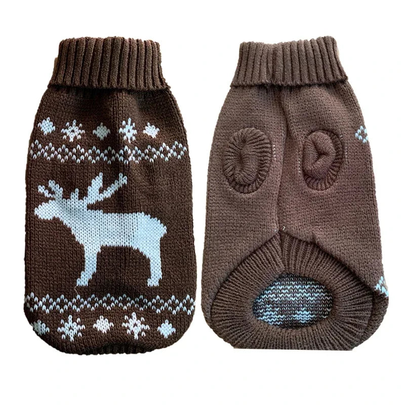 Warm Pet Dog Sweater Winter Dog Clothes for Small Medium Dogs Knitted Puppy Cat Coat Chihuahua French Bulldogs Yorkie Customes - Korvel