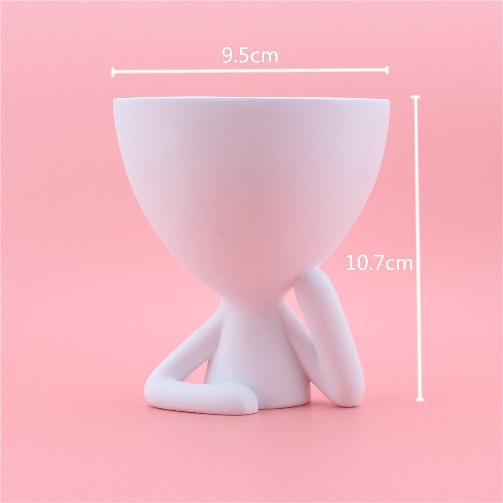 Creative Cartoon Cheek Support Abstract Figurine for Home Decor