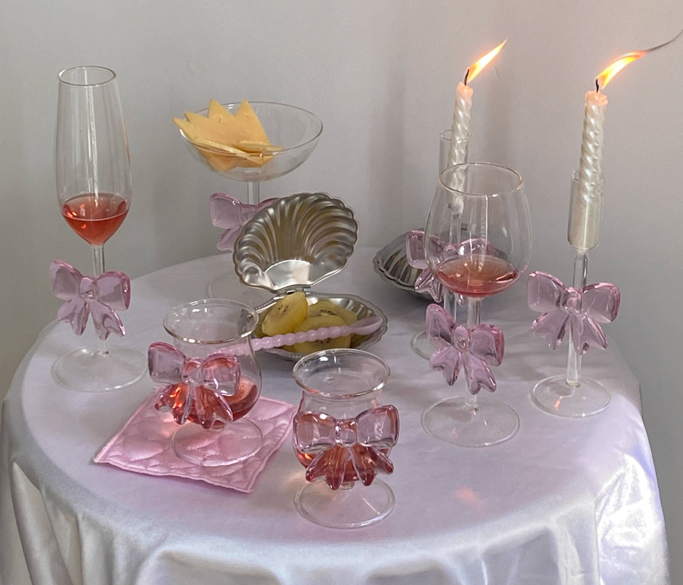 Pink Butterfly Series Instagram Tall Cup Romantic Ritual Champagne Glass Cute Butterfly - Korvel