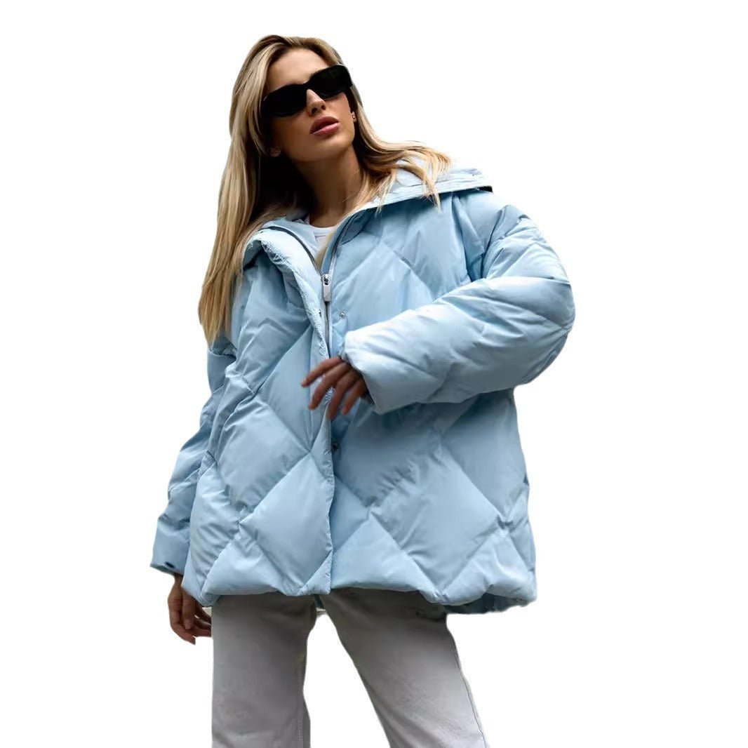 Baggy Matte Glossy Lapel Cotton-Padded Coat