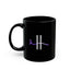 Pause for Epilepsy Awareness Purple Ribbon Black Ceramic Mug