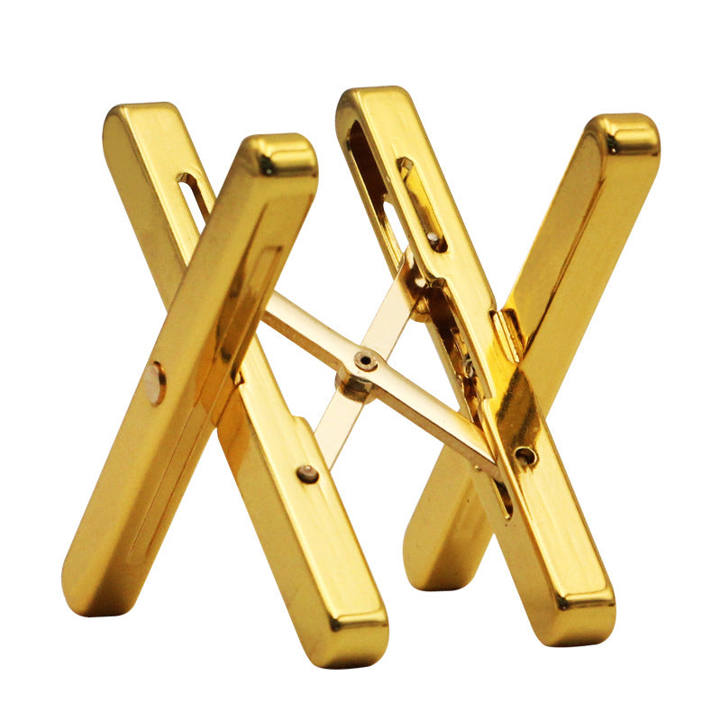 Cigar shelf pure copper gold-plated folding shelf portable cigarette holder simple - Korvel