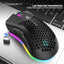 2.4GHz Wireless Gaming Mouse 7 Button 1600 DPI Adjustable RGB Backlit Rechargeable Mouse Lightweight Honeycomb Shell Gamer Mice - Korvel