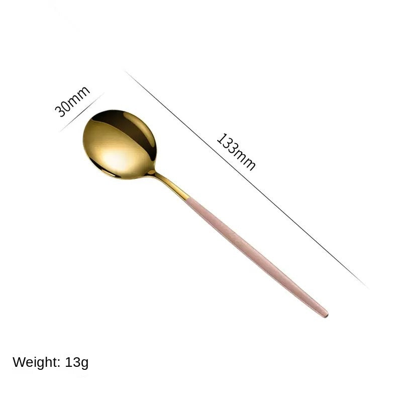 Premium Stainless Steel Cutlery Set with Gold Spray Finish