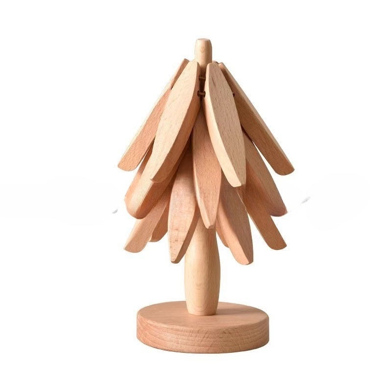 Wooden Creative Walnut Tree Solid Wood Insulation Mat Christmas Tree Insulation Table Mat Household Cup Mat Sand Pot Mat - Korvel