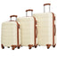 Antique White 3 Piece Luggage Set Hardside Spinner Suitcase with TSA Lock 20" 24' 28" Available - Korvel