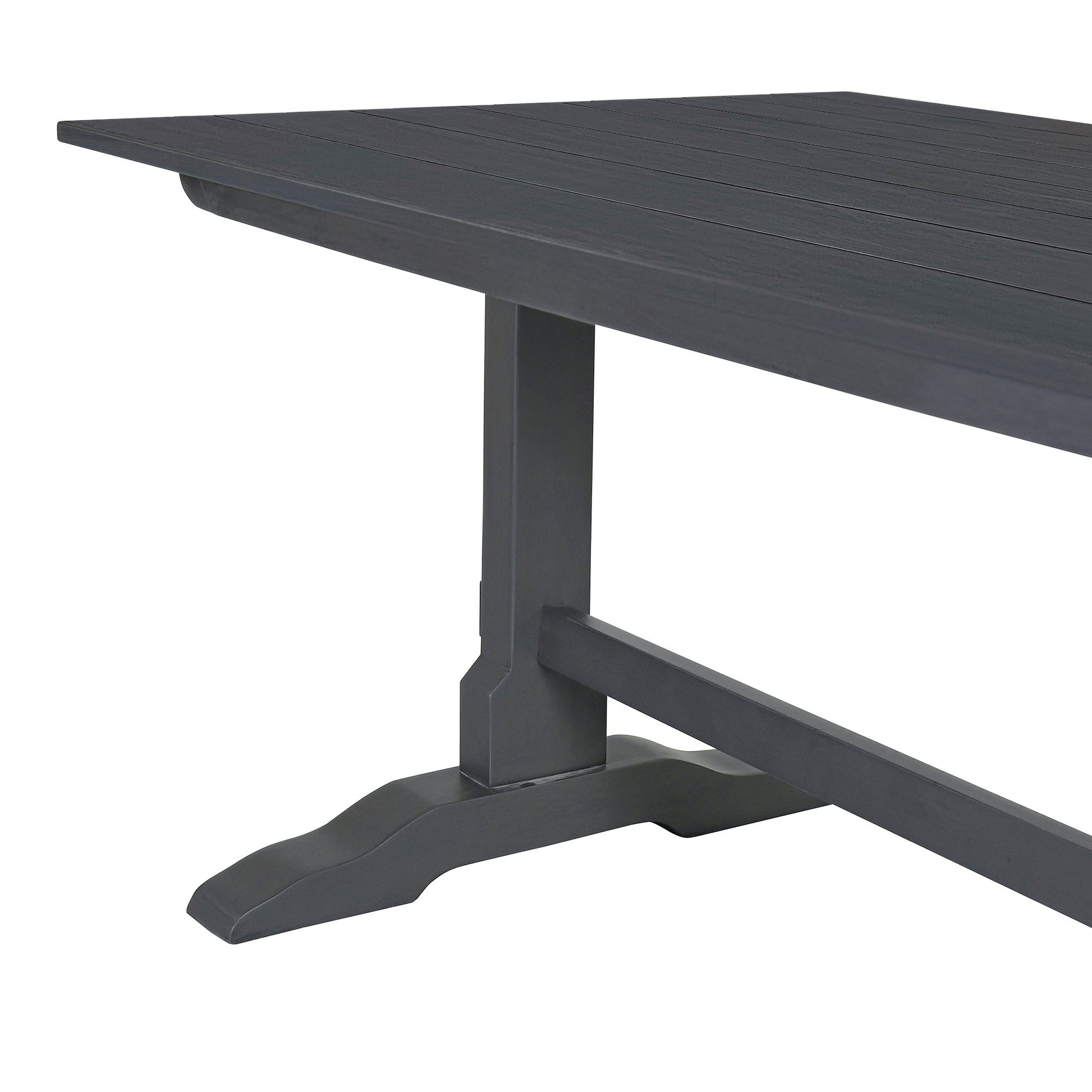 TREXM 3-piece retro cutlery set, rectangular stand table, and 2 wooden stools for 4 people (gray) - Korvel
