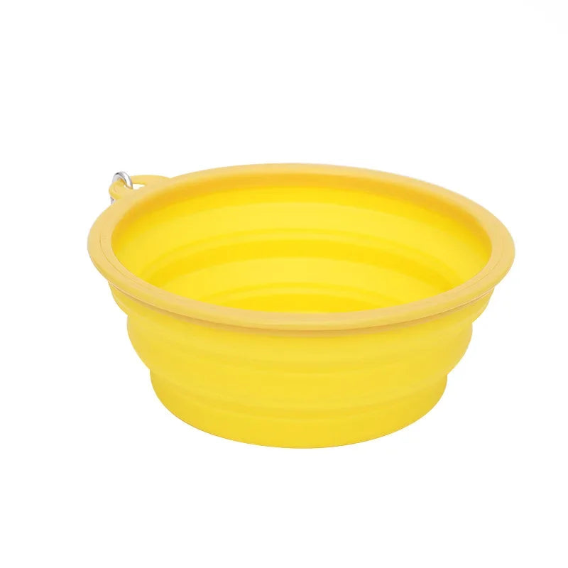 Dog Feeders Folding Silicone Bowl Outdoor Travel Foldable Portable Cat Dog Food Water Container Feeding Tray Bowl Pet Supplies - Korvel