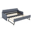 Twin Size Upholstery Daybed with Trundle & USB Charging - Gray