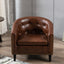 PU Leather Tufted Barrel ChairTub Chair for Living Room Bedroom Club Chairs - Korvel