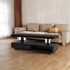 U-Can LED coffee table with storage space, modern central table with 2 drawers and display rack, equipped with LED lights, black - Korvel
