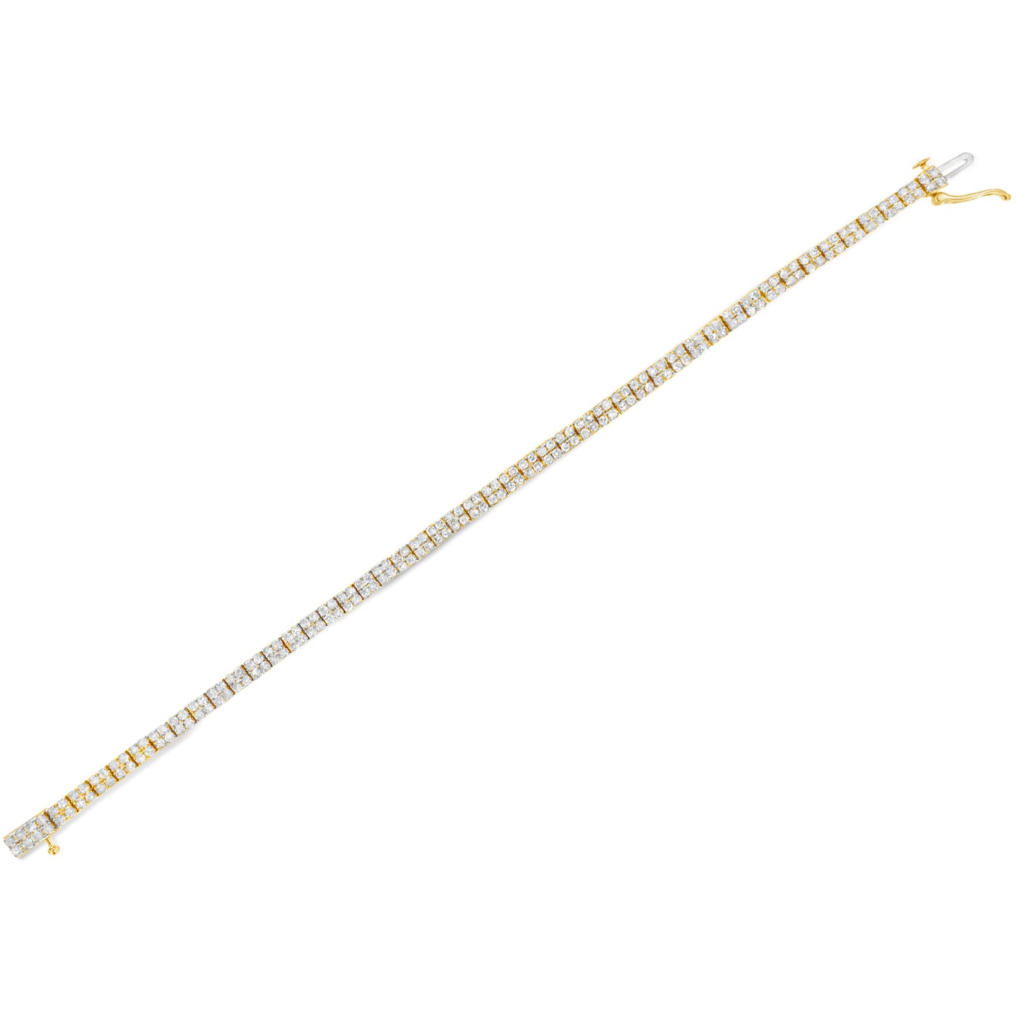 Bracelet en lien en diamant plaqué or jaune 14K - 7,25"
