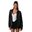 Chaqueta Bomber de Cuero Sofisticada con Cuello de Solapa