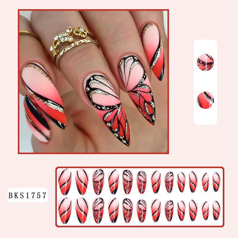 Mid-Length Almond Nail Art Patches for Stylish Looks