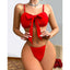 Sexy backless bra set with chain ties and bow ties, two piece set of erotic lingerie - Korvel