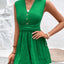 Crisscross Tied V-Neck Romper - Korvel