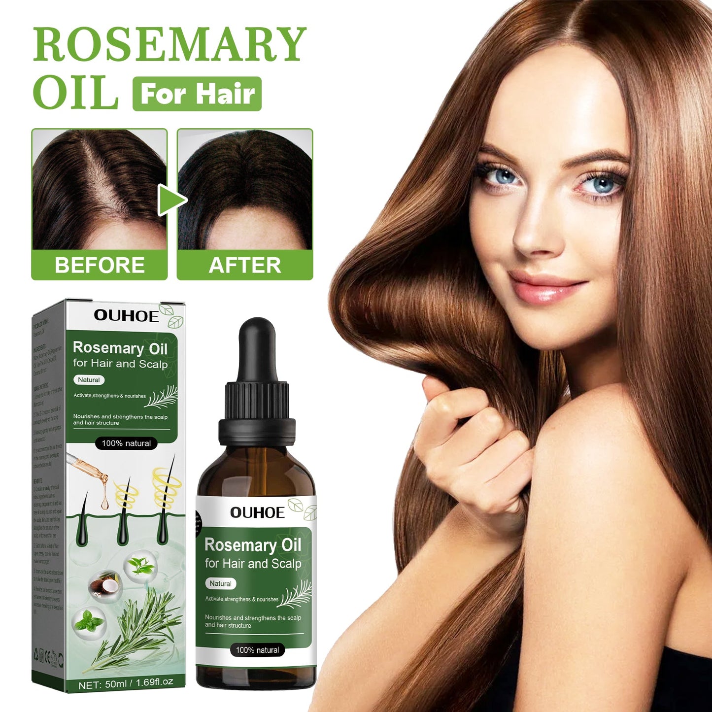 Aceite de Romero Premium para el Cuidado del Cabello