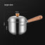 304 stainless steel milk pot, instant noodle pot, household wooden handle dormitory small soup pot, milk heating baby food pot - Korvel