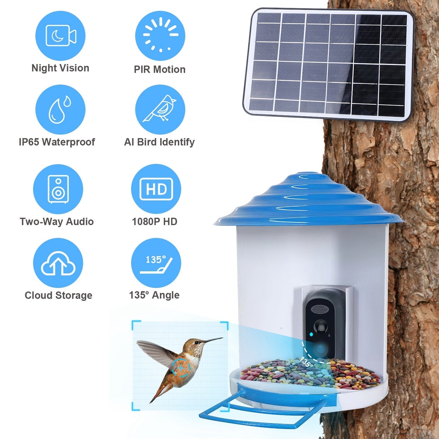 GBruno Smart Bird Feeder with HD Camera