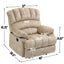 Large Manual Recliner Chair in Beige Fabric