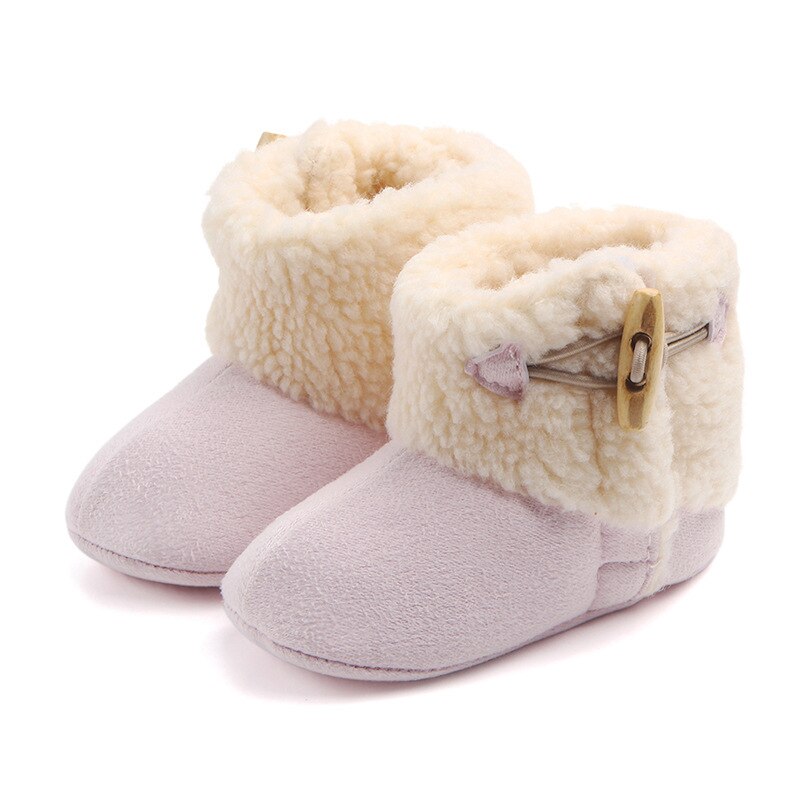 Fashion Winter Baby Boots Infant Girls Boys Warm Ankle Snow Boots Toddler Fur Plush Insole Buckle Boots Shoes - Korvel