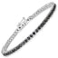 3.15 Carat Genuine Black Diamond Sterling Silver Bracelet