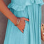 Elegant Ruffled Sleeveless Tiered Maxi Dress with Pockets