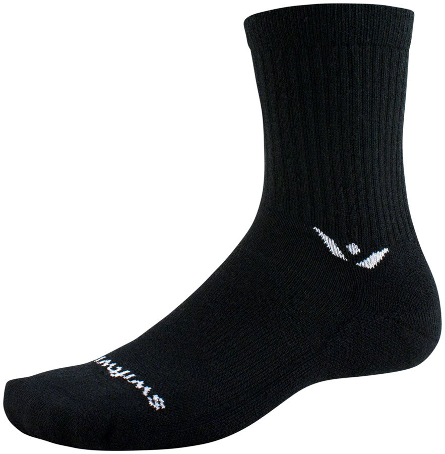 Swiftwick Pursuit Hike Light Cushion Wool Socks - 6" Black XL