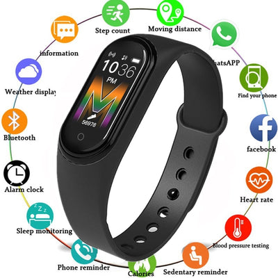 M5 Smart Band Fitness Tracker Smart Watch Sport Smart Bracelet Heart Rate Blood Pressure Smartband Monitor Health Wristband - Korvel