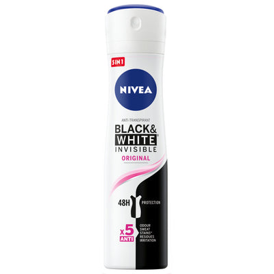 Nivea Deodorant Spray Invisible for Black & White, 150 ml