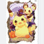 New 3D Pikachu Wall Sticker Pok é mon Wallpaper Self adhesive Cartoon Graffiti Anime Poster Children's Room PVC - Korvel