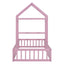 Wooden Twin Size Children's Bed with Detachable Headboard, Pink