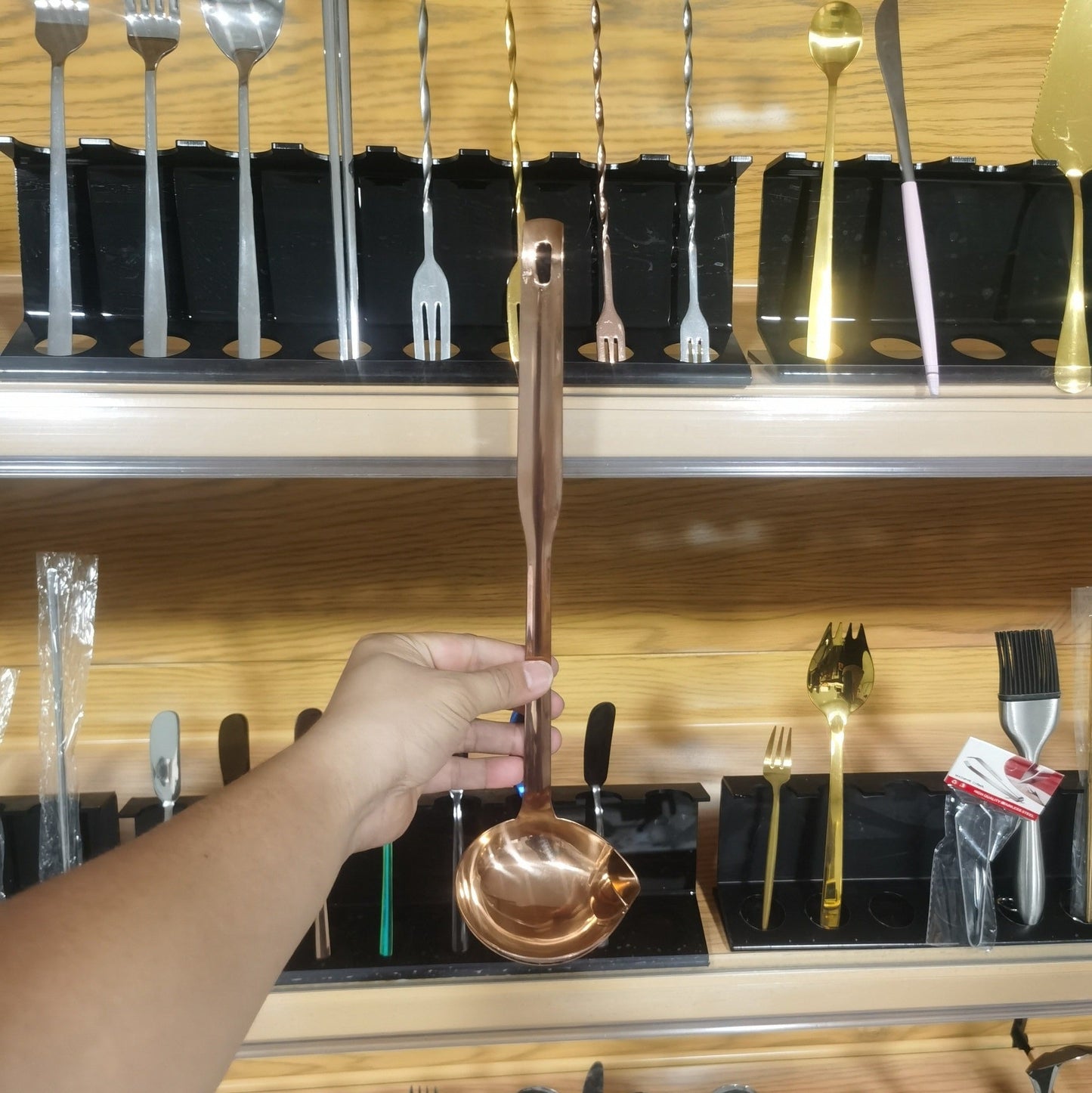 304 stainless steel oil separating spoon oil draining and filtering tool soup spoon - Korvel