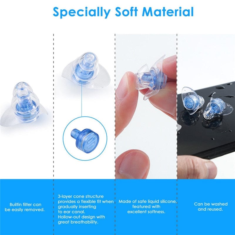 Noise Reduction And Sound Isolation Earplugs Concert High Fidelity Filter Earplugs Wholesale Blue Filter Earplugs Double Tail - Korvel