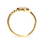 Bague de déclaration en diamant en or jaune 10K en forme de palmier - Taille 7
