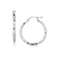 Sterling Silver Diamond Cut Hoop Earrings with Rhodium Plating